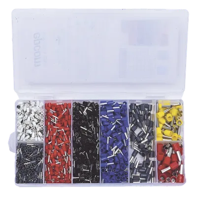 Juego de Terminales Ferrul / 1200 Piezas / 0.5 a 10 mm² / Cobre/Latón Estañado / Polipropileno / Bajo Voltaje