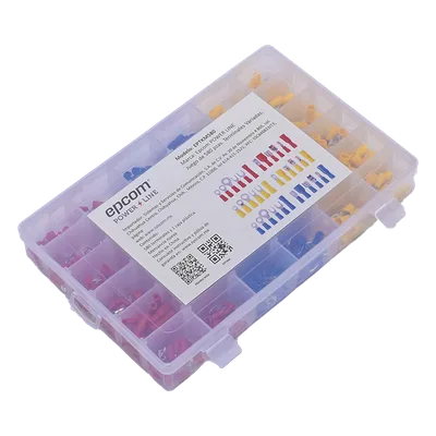 Juego de Terminales / 580 Piezas / AWG 22-10 / Forro Termoestable / Caja Organizadora