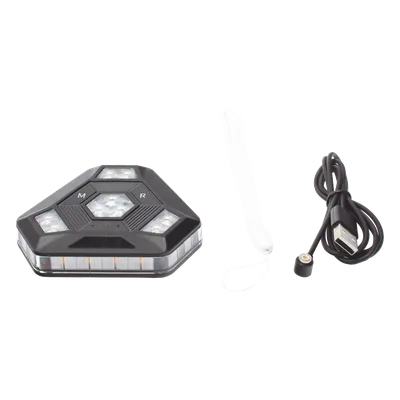 Luz de Advertencia LED / 900 Lúmenes / 12 Patrones de Destello / Sincronización Inalámbrica / IP67 / Batería 20 Horas / Montaje Magnético