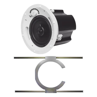 Bocina de Techo / 6.5' / 70V/100V o 8 Ohms / 60W / 88 dB / Rejilla Fantasma Sin Marco / Soporte Acero para Techos Suspendidos