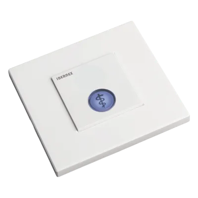 Pulsador de Alarma Médica Iluminado / Contacto NA / IP65 / 12VDC / 44x44x46 mm / 1.73x1.73x1.81 in