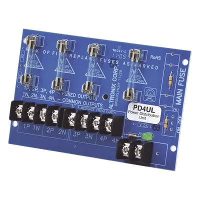 Módulo de Distribución de Energía / 4 Salidas Protegidas / 12-24 Vcc 10 A / 24-28 Vca 12 A / Fusibles 3.5 A