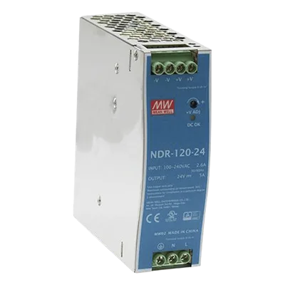 Fuente de Poder para Riel DIN / 120W / Salida 24Vcc 5A / Entrada Universal 90-264Vca / Eficiencia 88%