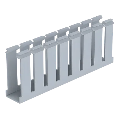 Canaleta Ranurada de PVC / 1.25 in Ancho / 3.12 in Alto / 1800 mm (5.9 ft) Largo / Tipo G / Gris