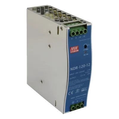Fuente de poder industrial / 120 W / 12 Vcc / 10 A / Entrada 90~264 VCA / Riel DIN / 1.57 x 4.93 x 4.47 in