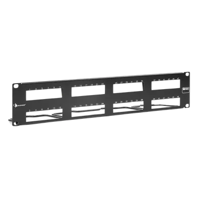 Patch Panel / 48 Puertos UTP / Vertical 2U (3.5') / Aluminio Cepillado / Negro / 19" Rack