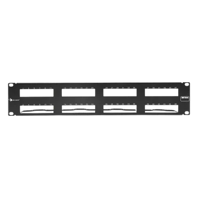 Patch Panel / 48 Puertos UTP / Vertical 2U (3.5') / Aluminio Cepillado / Negro / 19" Rack