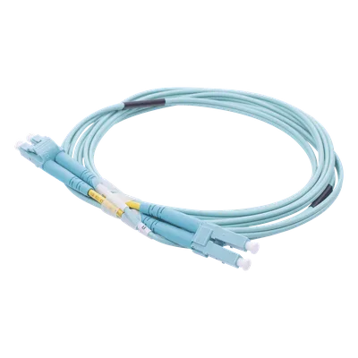 Jumper de Fibra Óptica / Multimodo OM3 50/125 / LC-LC Dúplex / OFNR Riser / 2.0 mm / 2 m (6.56 ft) / Aqua