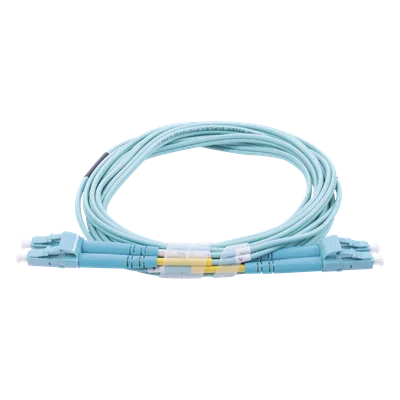Jumper de Fibra Óptica / OM3 50/125 / LC-LC Dúplex / OFNR Riser / 2.0 mm / 3 m (9.84 ft) / Aqua
