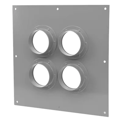 Placa Pasamuros / 4 Botas de 4 Pulgadas / Aluminio Resistente a Corrosión / Diseño Industrial