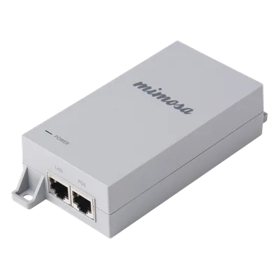 Inyector PoE / 50 VCC / 1.2 A / Gigabit / 2 x RJ-45 blindados / 65 x 36 x 163 mm / 0.4 kg