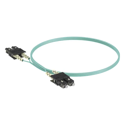 Jumper de Fibra Óptica / Multimodo OM4 50/125 / SC-SC Duplex / OFNR Riser / Aqua / 3 m (9.84 ft)