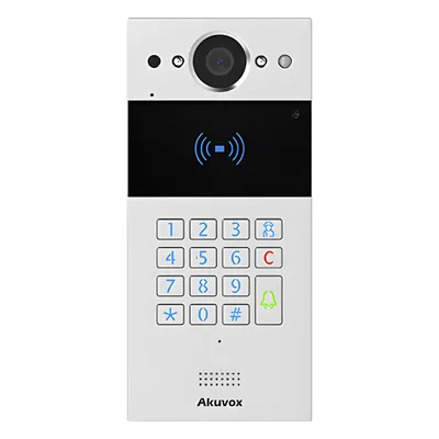 Videoportero IP SIP / 2 Megapixel / Teclado y Lector NFC+RFID 125 kHz / Control de 2 Puertas / PoE / IP65 / Notificación App y Llamada Telefónica / PIN Temporal