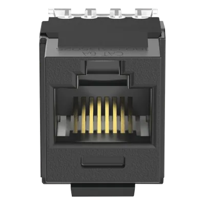 Conector Keystone / Cat 6A / 8P8C / UTP / 22-26 AWG / T568A/B / 50 μin Oro / Negro