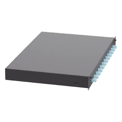 Distribuidor de Fibra Óptica / 12 Conectores LC Duplex (24 Fibras) / Multimodo OM3/OM4 / 1 UR / 17.5 in (444.5 mm) Ancho / 12.13 in (308.2 mm) Profundidad