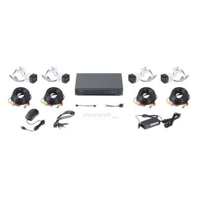 Kit de Videovigilancia TurboHD / 5 Megapixel / DVR 8 Canales / 4 Cámaras Bala con Audio / IR 30 m (98.4 ft) / IP67 / Lente 2.8 mm
