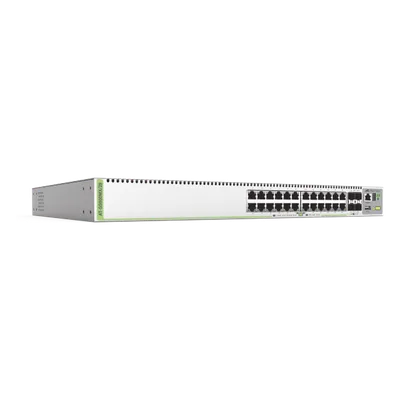 (GS980MX/28) Switch Stack L3, 24 puertos 10/100/1000-T, 4 Puertos SFP+ 10G, Fuente de poder fija