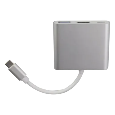 Adaptador Multipuerto USB-C / HDMI 4K / USB 3.0 5 Gbps / Carga PD 65W / 3-en-1 / Plug and Play