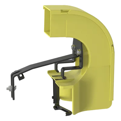 Accesorio de Bajada para Canaleta / Compatible 4x4, 6x4, 12x4, 24x4 / Reducción a 2x2 / Radio de Curvatura 50.8 mm / Color Amarillo