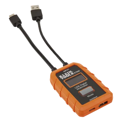 Multímetro Digital USB / Voltaje 3-20 V DC / Corriente hasta 5 A / Registro 1000 Horas / USB-A y USB-C / Resistente a Caídas 2 m (6.6 ft)