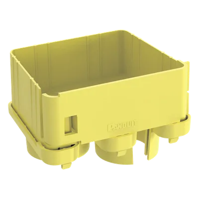Tapa de Salida / 2 Puertos / Tubería Corrugada 1.5 in (38 mm) / Radio de Curvatura 2 in (50.8 mm) / Canaleta 4x4 / Color Amarillo