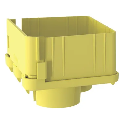 Tapa de Salida / 2 Puertos / Tubería Corrugada 1.5 in (38 mm) / Radio de Curvatura 2 in (50.8 mm) / Canaleta 4x4 / Color Amarillo