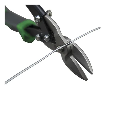 Tijeras de Aviación / Corte Derecho / Cortacables Integrado / Acero Calibre 18 / Inoxidable Calibre 22 / Bloqueo por Resorte