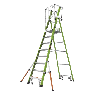 Escalera Fija / Fibra de Vidrio / 8' (2.4m) / Jaula de Seguridad / 300 lbs