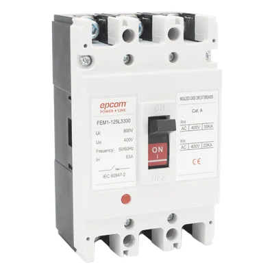 Protector Térmico Trifásico / 125 A / 690 V CA / 3 Polos / 50/60 Hz / UL94-V0 / -5 °C a +40 °C