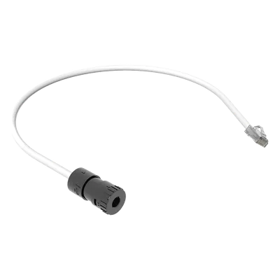 Cable de Conexión en Campo Jack a Plug RJ45 / Cat 6A / CMP Plenum / 0.5 m (1.64 ft) / Blanco
