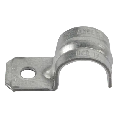 Abrazadera tipo Uña / Conduit Pared Gruesa y PVC / 1/2' (13 mm) / Acero Pregalvanizado 1.2 mm / Tornillo #12