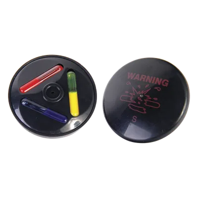 Tag AM para Ropa / Frecuencia 58 kHz / Diámetro 51 mm / Tinta Dual Rojo/Azul / Cobertura 160 a 180 cm / Negro