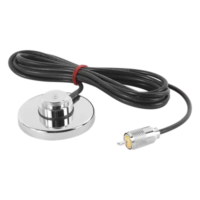 Montaje Magnético para Antena / NMO 3/4" / Cable RG58U 3.5 m (11.5 ft) / Conector UHF Macho PL259 / 50Ω / Exterior