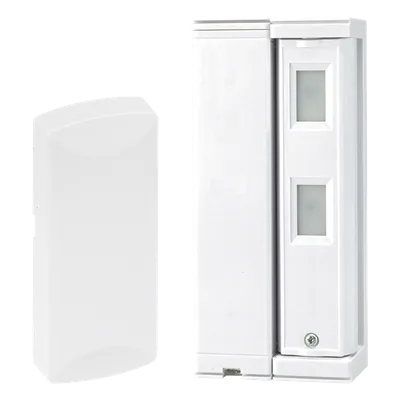 Sensor de Movimiento Inalámbrico / Tipo Cortina / Alcance Ajustable 2 m (6.6 ft) o 5 m (16.4 ft) / 100% Exterior / Inmunidad Mascotas 25 kg / Rotación 190°