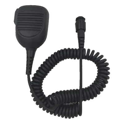 Micrófono para Radio Móvil / Conector Redondo Multipolo / IP54 / Cable Kevlar 40 kg / PTT para Guantes / Diseño Retráctil