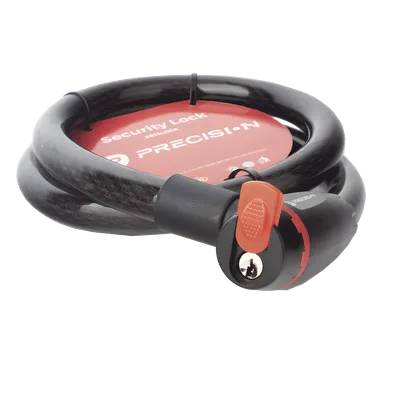 Candado de Cable / 20 mm Diámetro / 1000 mm (3.28 ft) Largo / Cierre por Llave / PVC Recubierto