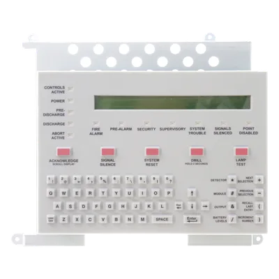 Teclado con Pantalla LCD / 80 Caracteres Retroiluminada / Teclado QWERTY Completo / 24 VCD / para Paneles de Detección de Incendio Serie ONYX