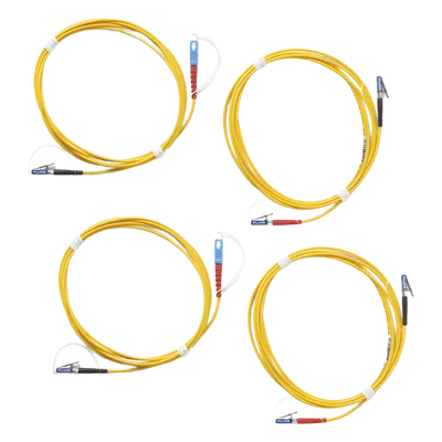 Kit de Cables de Referencia de Comprobación Monomodo / Conectores LC Metálicos / 2 SC/LC y 2 LC/LC / 2 Metros (6.56 Pies)
