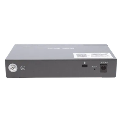 Switch Administrable PoE / 5 Puertos Gigabit / 4 Puertos PoE 802.3af/at / 54 W / Capacidad 10 Gbps / Gestión Cloud / Sin Ventilador