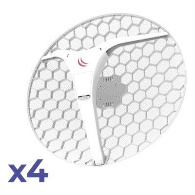 CPE y PtP 5GHz / 802.11ac / 867 Mbps / Antena Rejilla 27 dBi / Polarización Dual / Gigabit Ethernet / Pack 4 Unidades
