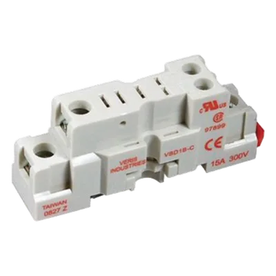 Base Socket para Relé SPDT / 15 A / 300 V / Montaje Riel DIN 35 mm o Lateral / Terminales Finger-Safe