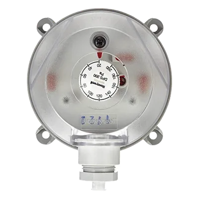 Interruptor de Presión Diferencial / Rango Ajustable 20 a 200 Pa / Montaje en Ducto / IP54 / SPST 1.5 A a 250 VAC