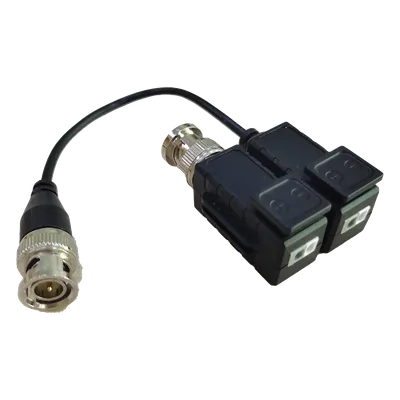 Kit de Transceptores Pasivos / 5MP / Transmisión 200 m (656.2 ft) / UTP Cat 5e/6/6a/7 / Protección TVS / Terminales Push-Pin