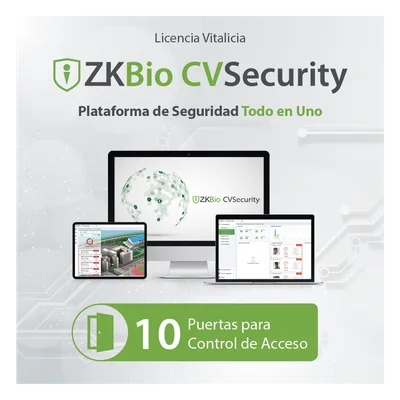 Licencia de Software / Control de Acceso / 10 Puertas / Biométrico Green Label / Vitalicia