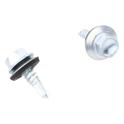 Tornillo Autoperforante / Cabeza Hexagonal con Rondana / #14 x 3/4" / Acero Galvanizado / Punta Broca / 100 Piezas