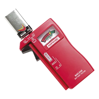 Probador de Baterías / 9 Vcc / 1.5 Vcc / AA-AAA-C-D / Aguja Analógica / Indicador por Color