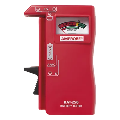 Probador de Baterías / 9 Vcc / 1.5 Vcc / AA-AAA-C-D / Aguja Analógica / Indicador por Color