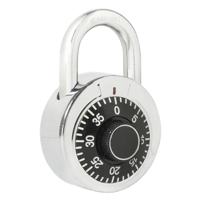 Candado de Combinación / Cuerpo 50 mm / Seguridad Nivel 3 / Combinación de Disco 3 Pasos / Gancho 7.5 mm / Acero Cromado