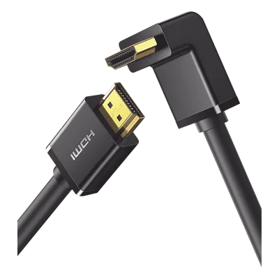 Cable HDMI 2.0  en Angulo de 90°  / 2 m / 4K@60Hz / HDR / 3D / HEC (Canal Ethernet HDMI) / ARC (Canal de Retorno de Audio / CEC / 32 canales de Audio / HDCP 2.2 / Dolby Atmos / 18 Gbps / Blindaje Múlt