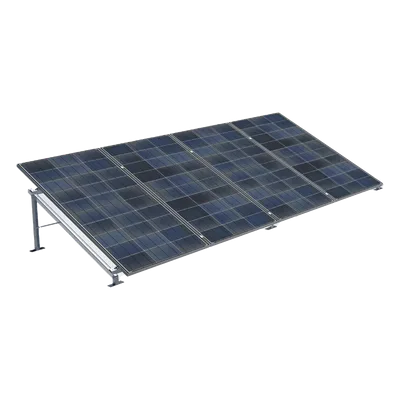 Estructura de Montaje para Paneles Solares / Acero Galvanizado Electrolítico / 4 Paneles 1300 x 2400 mm / Ángulo Ajustable / Intemperie / Superficie Plana Cementada